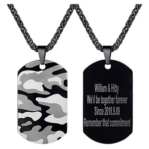 Custom Metal Stainless Steel Gold Plated Blank Colour Embossing Machine Engraver Sublimation Dog Tag with Depth