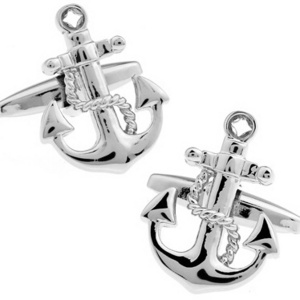 Custom Fashion zircon Cufflinks Sport Anchor Design Brass Material Cuff Links Gift For Seaman