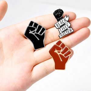 Custom Fist Enamel Pin Black Lives Matter Badge Black Power Raised Fist Justice Jewelry Brooches Lapel Pins Gift for Friends