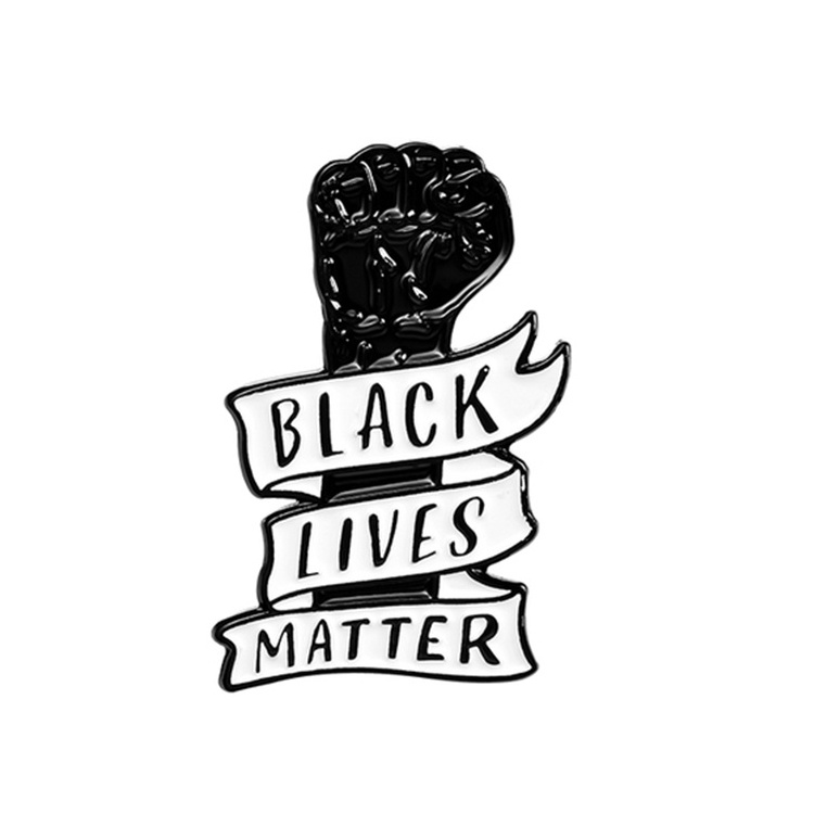 Custom Fist Enamel Pin Black Lives Matter Badge Black Power Raised Fist Justice Jewelry Brooches Lapel Pins Gift for Friends