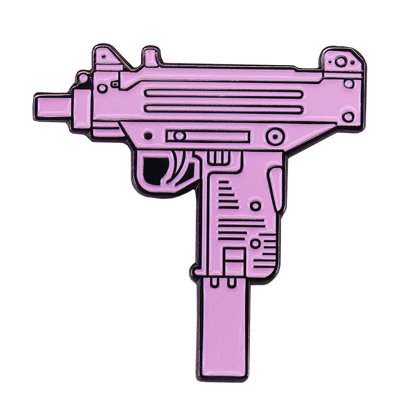 Custom Gun Fashion Design Animal Cartoon Soft Enamel Pin Wholesale Hard Enamel Pin Metal Badge Glitter Lapel Pin