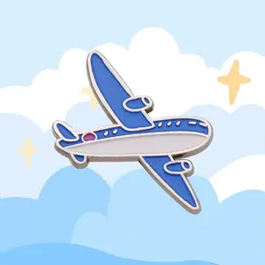 Manufacturer No Minimum Custom Vehicle Soft Enamel Pins Badge Fly Airplane Aircraft Enamel Lapel Pin Custom