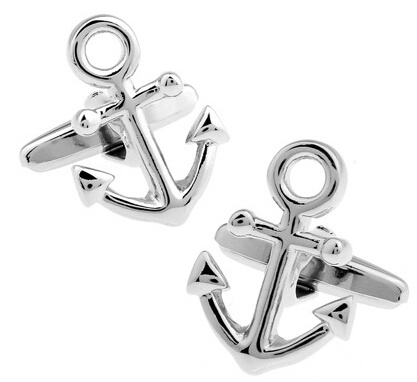 Custom Fashion zircon Cufflinks Sport Anchor Design Brass Material Cuff Links Gift For Seaman