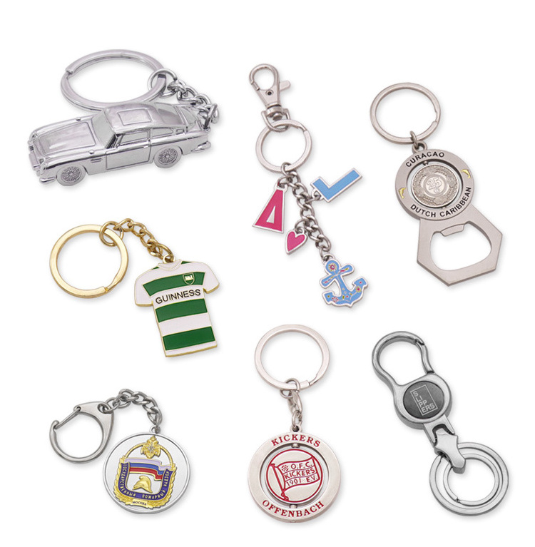 Card Holder Keychain Blank Token Euro Shopping Trolley Key Chain Ring Embossed Coin Holder Keychain for Engraving Bulk Metal OEM