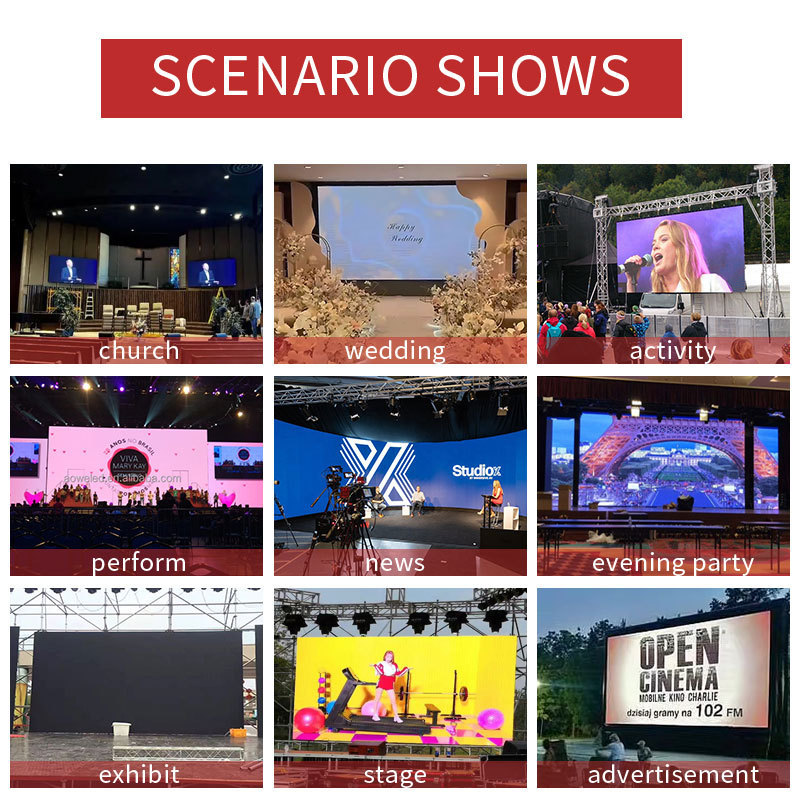 P2.6 P2.9 P3.9mm P4.8 indoor led video wall sign board display smd full color rental led panels screen outdoor led display