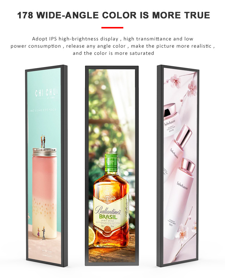 Original Manufacturer custom strip screen stretched wide 34 inch LCD bar stretch screen advertising display for shop