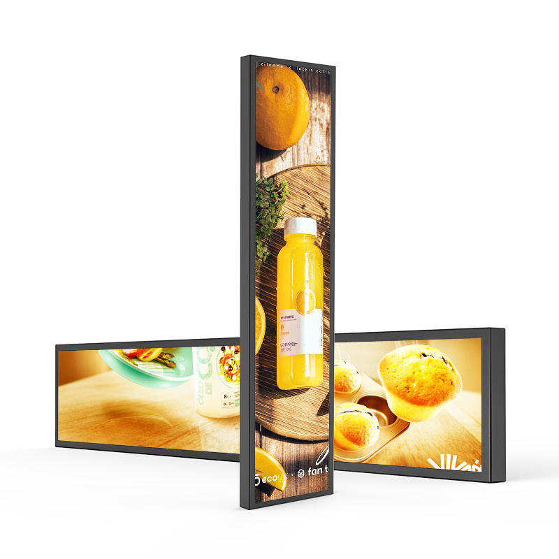 Original Manufacturer custom strip screen stretched wide 34 inch LCD bar stretch screen advertising display for shop