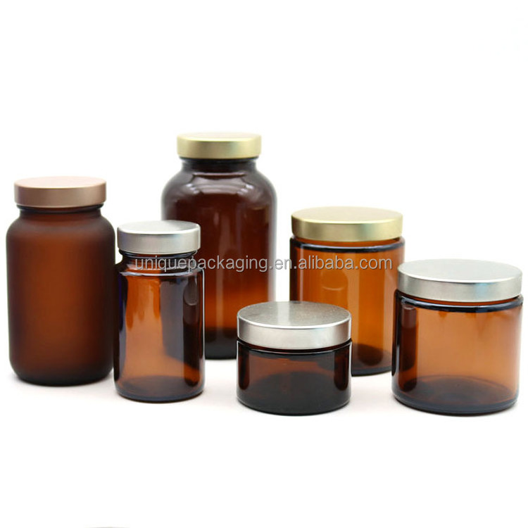 4oz 8oz 6oz Clear Amber Matte Black Straight Side Glass Jar with unishell tinplate lid