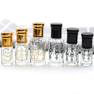 Arabian Arabic Luxury 3ml 6ml 12 ml 6 ml Simple Oud Perfume Oils Attar Bottle With Golden Screw Cap