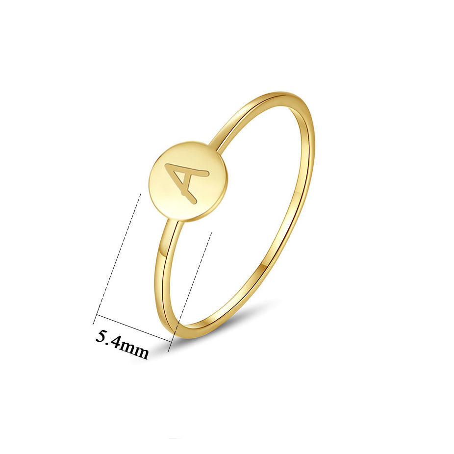 Dainty Heart Initial  Ring for Women Custom Stainless Steel Letter Rings 18k Gold for Girls Jewelry Gifts