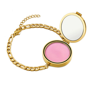 2024 New Arrival Gold Lip Balm Bracelet Personalized Adjustable Stainless Steel Locket Chain Bracelets