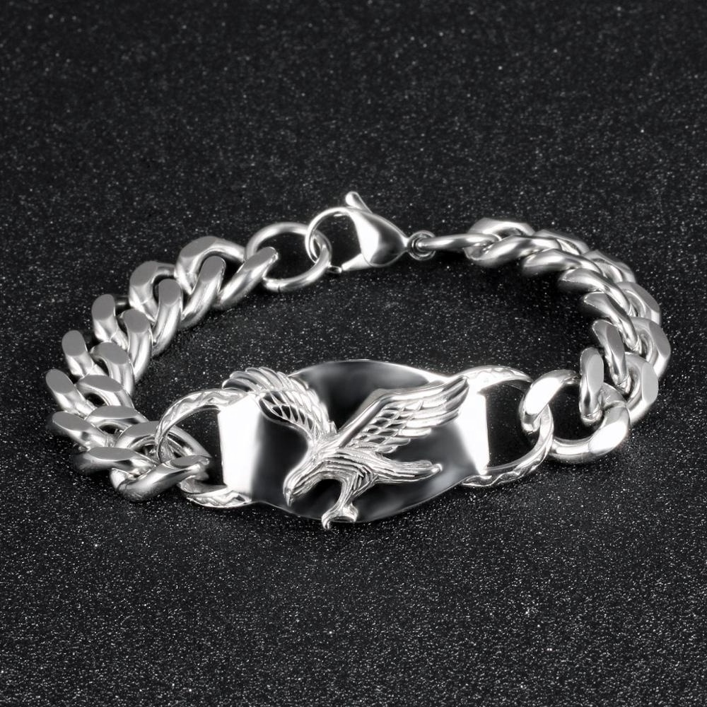 Wholesale stainless steel jewelry stylish and handsome bangle eagle bracelet for men