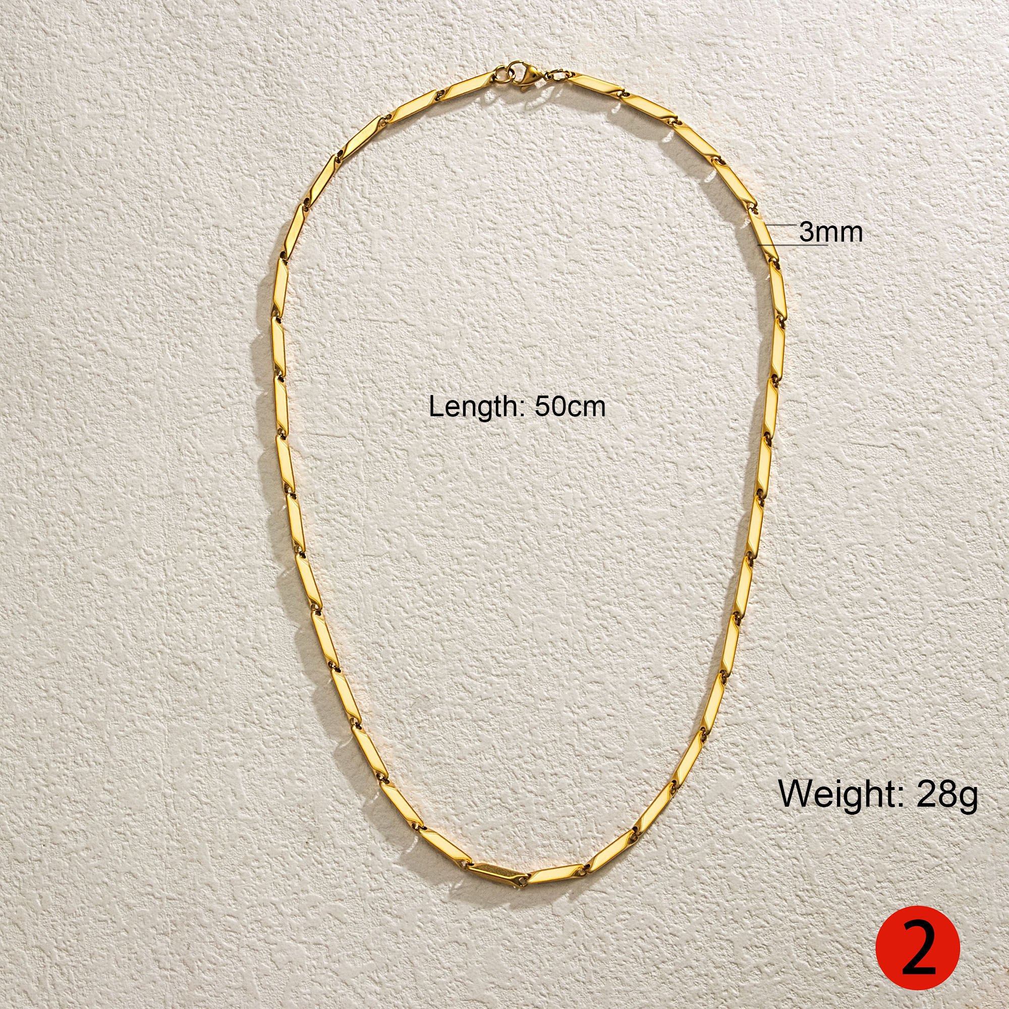 24k Chain Necklaces Stainless Steel  Gold Plated Link Chain Necklace for Men Women