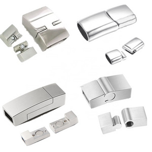 Customized stainless steel width square clasp for leather bracelets making jewelry