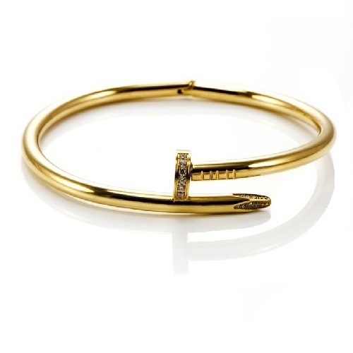 High quality stainless steel jewelry 18k electroplated gold nail cuff bracelet