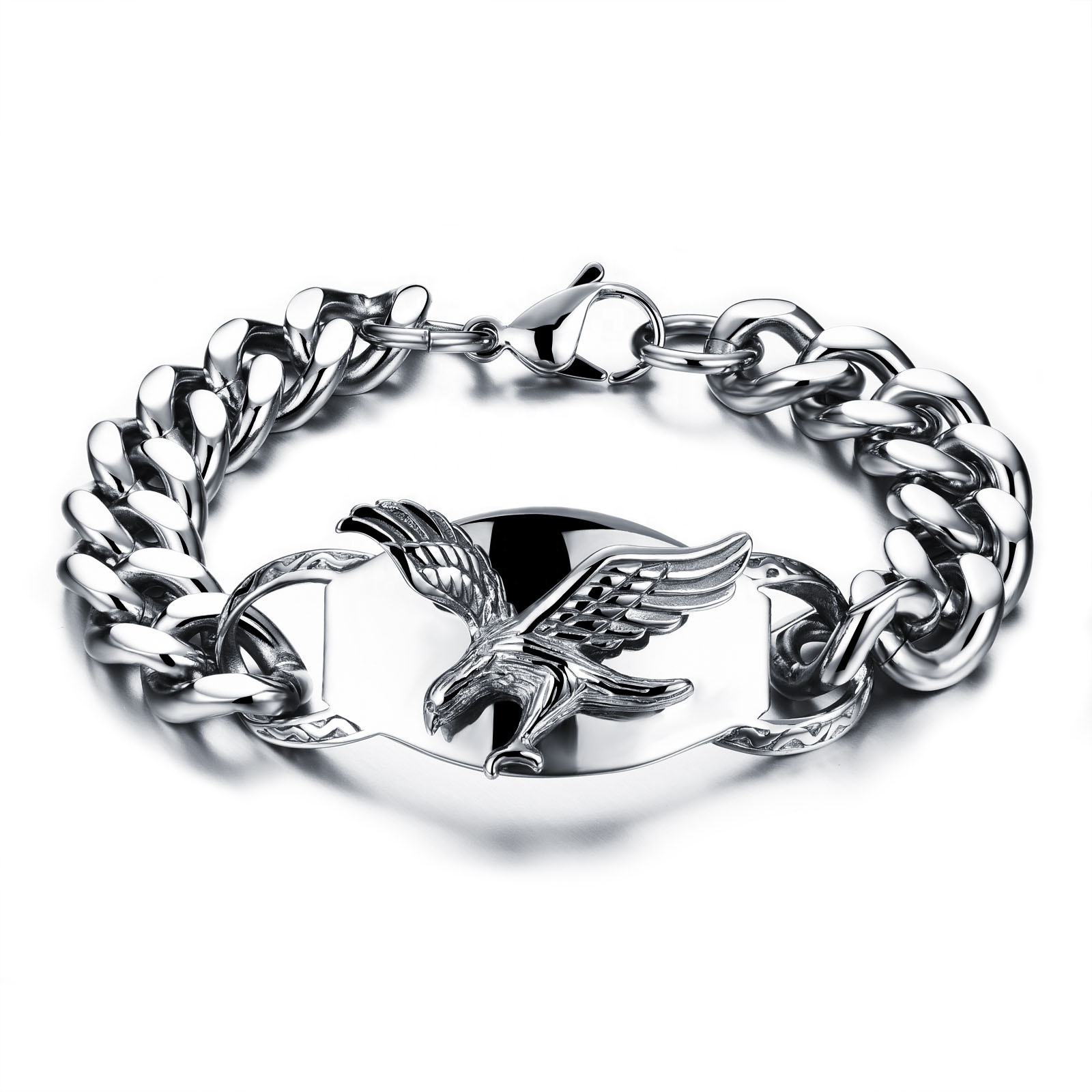 Wholesale stainless steel jewelry stylish and handsome bangle eagle bracelet for men