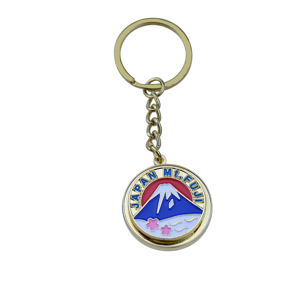 Enamel keychain custom rotating 3D diamonds lighter metal carabiner calendar keychain