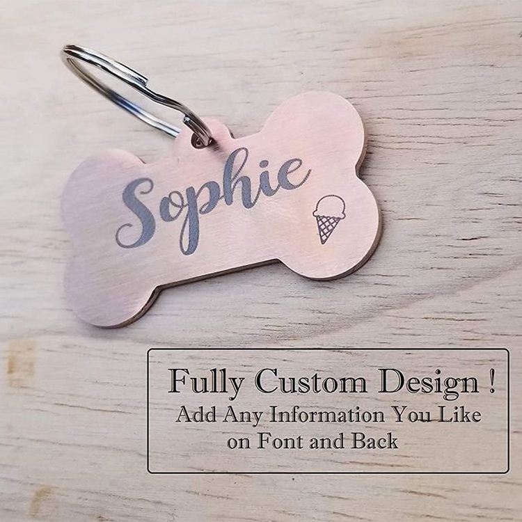 Cat pet name metal stainless steel/zinc alloy blank necklace id sublimation custom dog tag