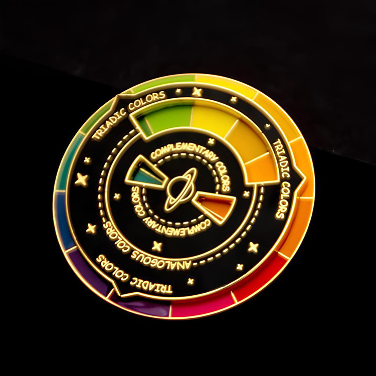 Custom Rotating Spinner Spin Lapel Pin Badge Metal Rotate Rainbow Wheel Spinning Hard Enamel Pin