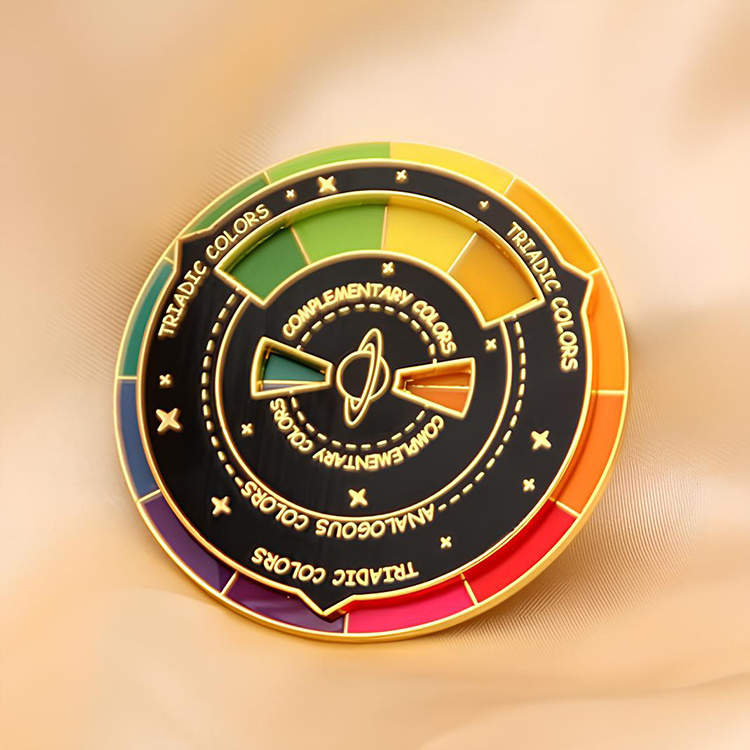 Custom Rotating Spinner Spin Lapel Pin Badge Metal Rotate Rainbow Wheel Spinning Hard Enamel Pin