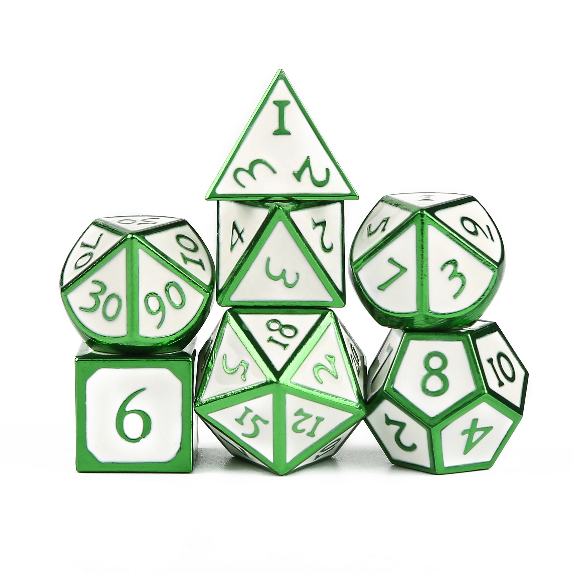 Wholesale custom logo d&d printed d4 8 10 12 20 sided gemstone color fuzzy loaded stone polyhedral metal dice