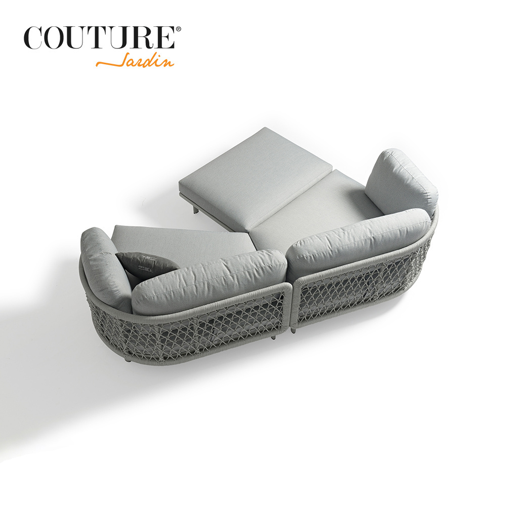 Couture Jardin Club Extension Outdoor Furniture Patio Sofa Set Left Hand Round Corner Sofa Garden Furniture With Seat Cushion