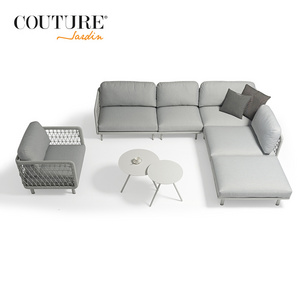 Couture Jardin Club Extension Outdoor Furniture Patio Sofa Set Left Hand Round Corner Sofa Garden Furniture With Seat Cushion