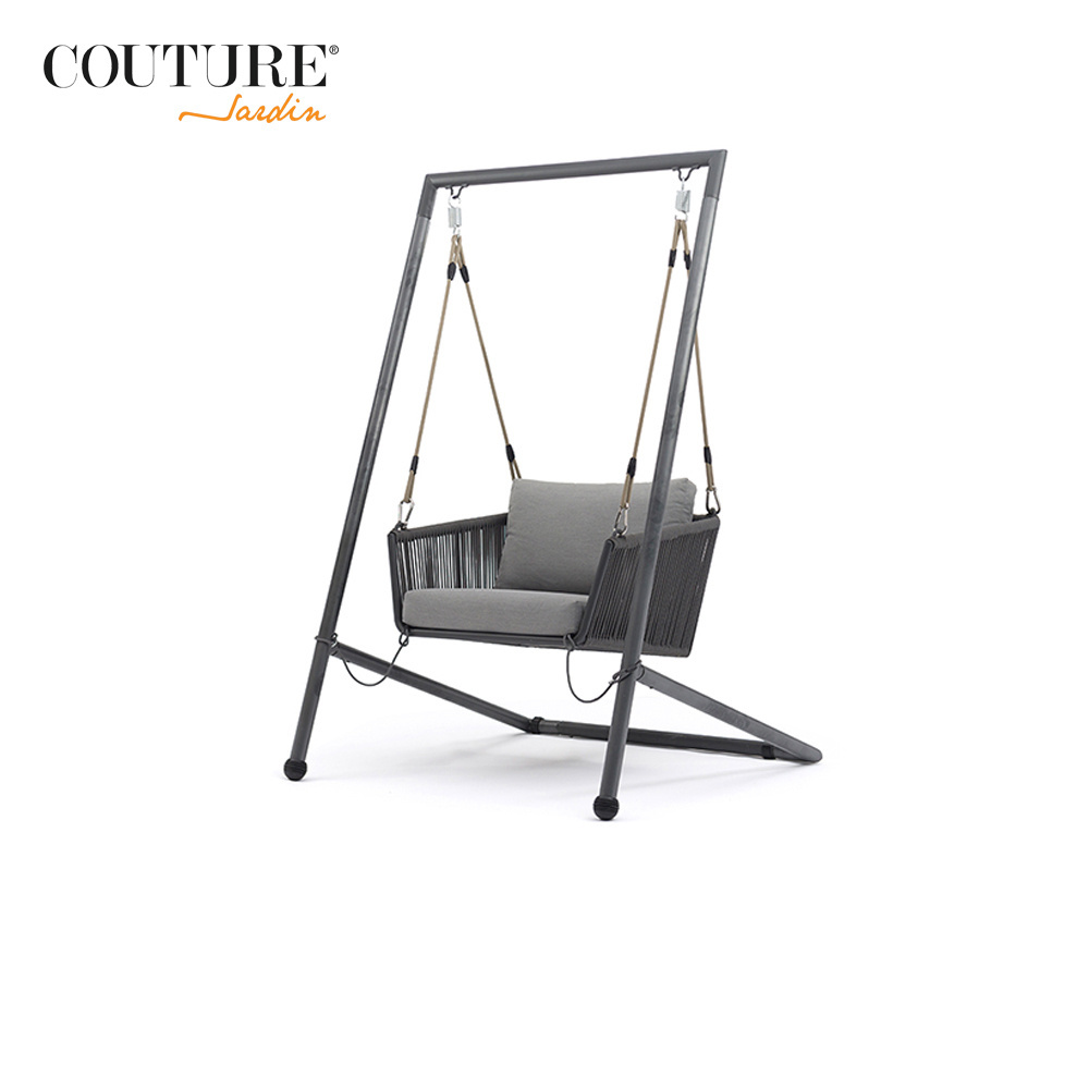 Couture Jardin Diva Outdoor Swing Egg Chair Garden Furniture Hanging Single Gray Color Swing Chair