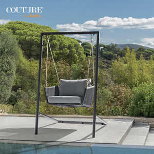 Couture Jardin Diva Outdoor Swing Egg Chair Garden Furniture Hanging Single Gray Color Swing Chair