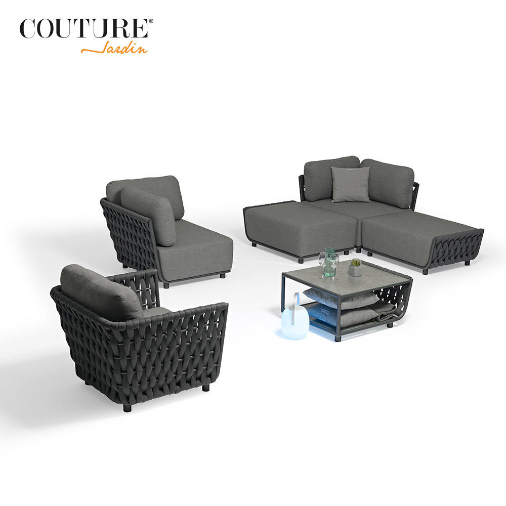 Couture Best Seller 7 Pieces Modular Outdoor Conversational Furniture Sofa Set Wicker Sectional Sofas Patio Rattan Set