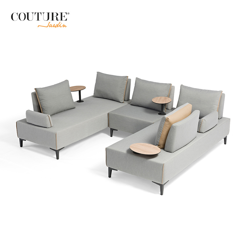 Couture Flexi Large Outdoor Sectional Corner Terrace Sofa Modular Pillow Balcony Sofa Set Garden Sofa Set