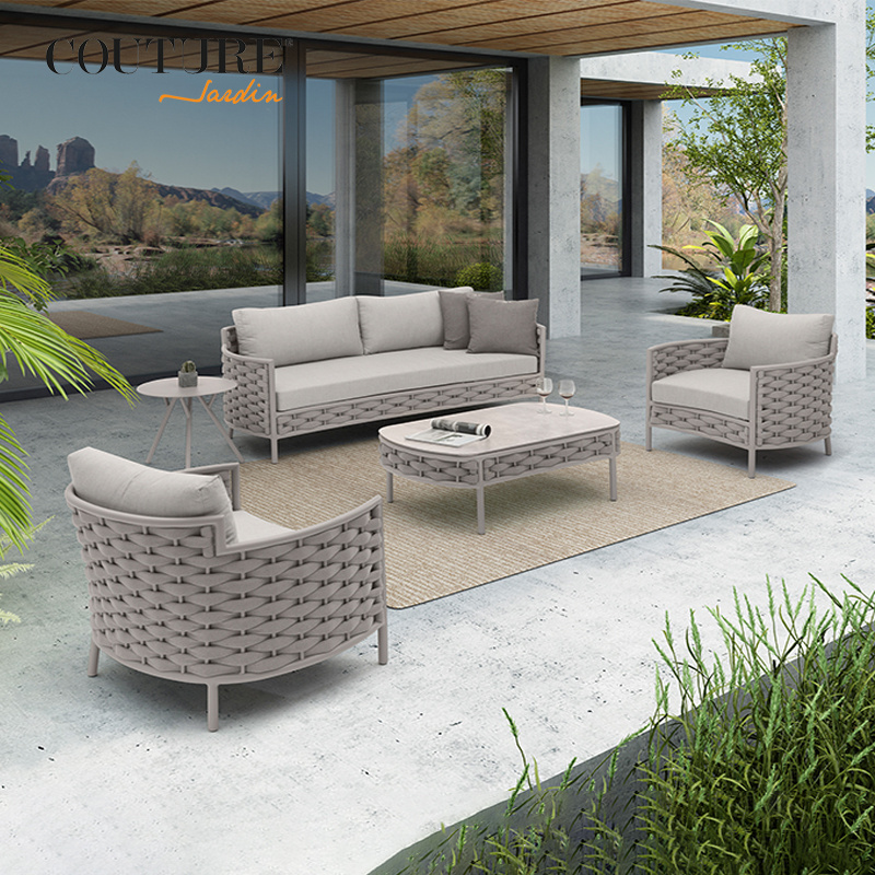 Couture Rattan wicker Sofa Set Furniture Indoor And Outdoor Sofa all weather garden sofa set  furniture