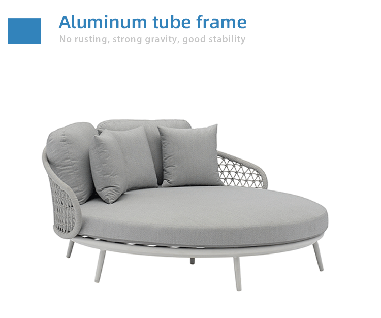 Couture New Design Hotel Outdoor Modern Circular Sofa Bed Half Enclosed Rattan Outdoor Sofa Bed