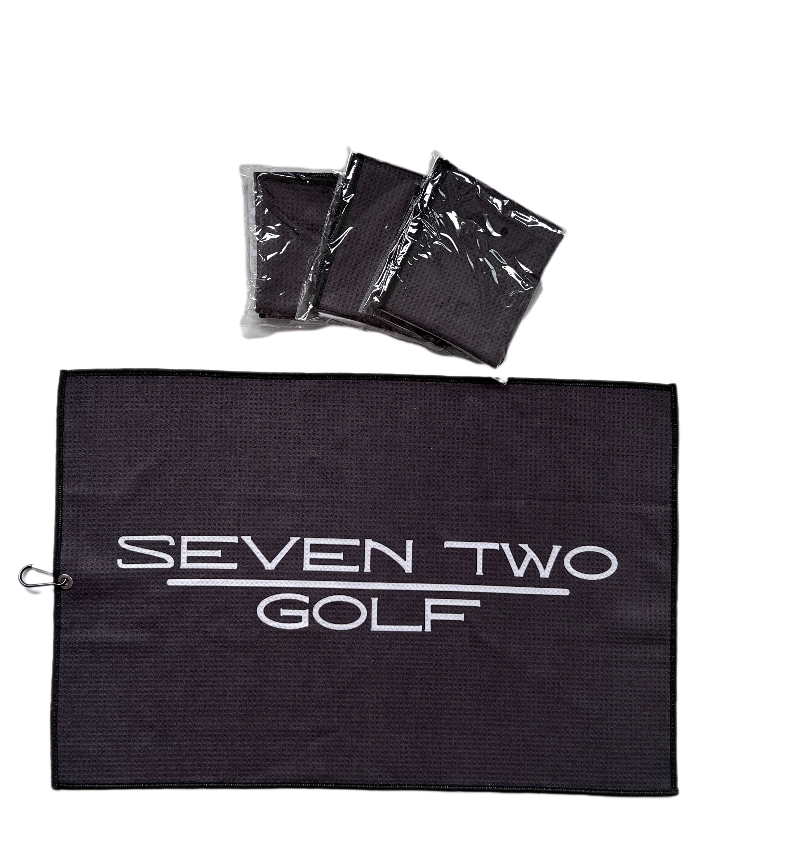 Wholesale Custom Logo Printed Sublimation Golf Towel With Hook Brush Microfiber Waffle Weave Golf Towel