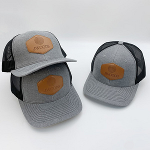 High Quality Sports Caps Custom Leather Patch Logo 6 Panel Richardson 112 Trucker Hats for man