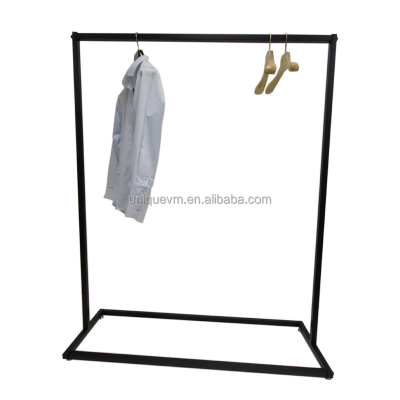 Wholesale Clothing Boutique Metal Standing Clothes Hanging Rail Stand Apparel Display Cloth Rack