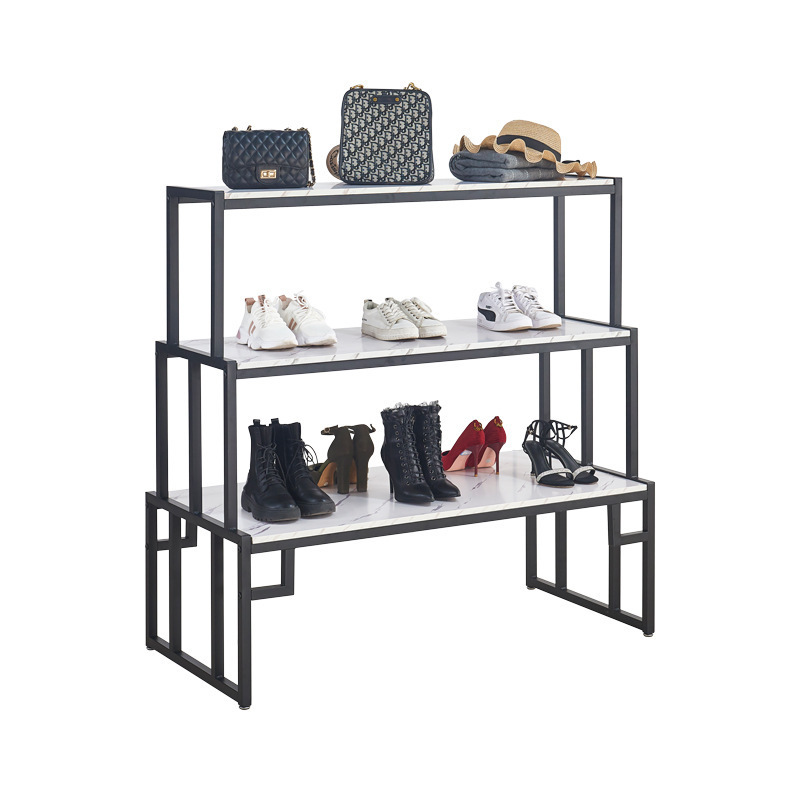 Floor-standing three layer Shoes Racks bag table Stand Shoes Display Shelf for retails sale