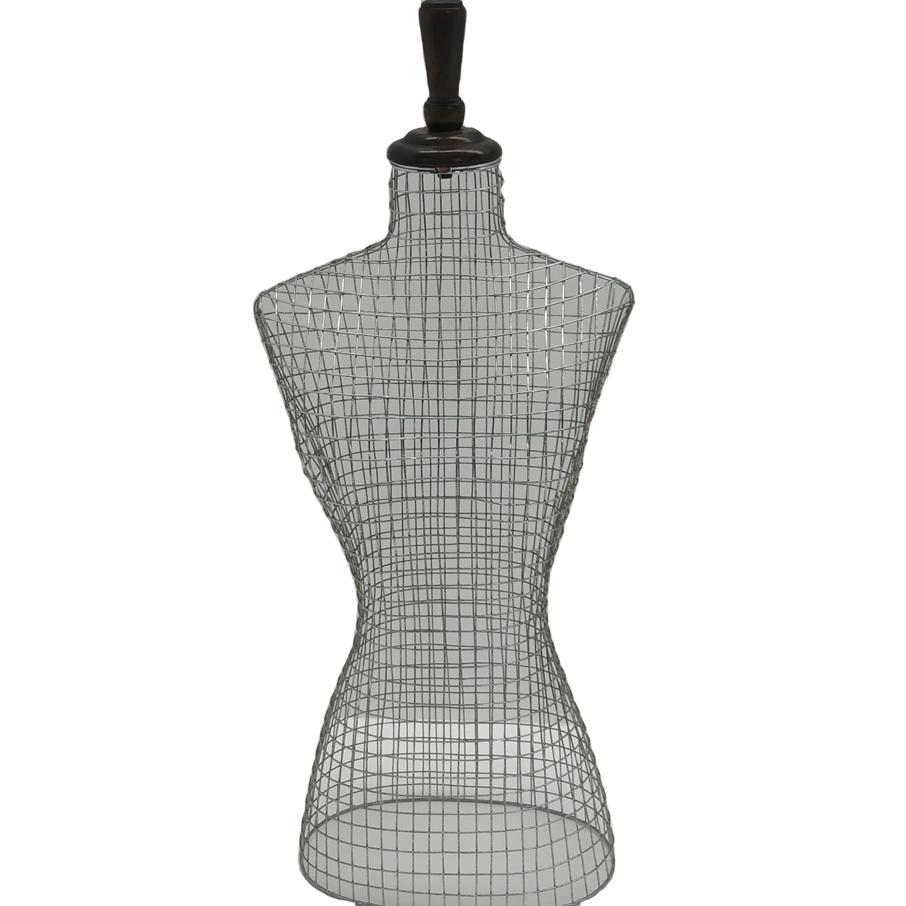 Half body Mesh shape Metal wire mannequin Silver Iron manikin torso female bust dummy for underclothes display