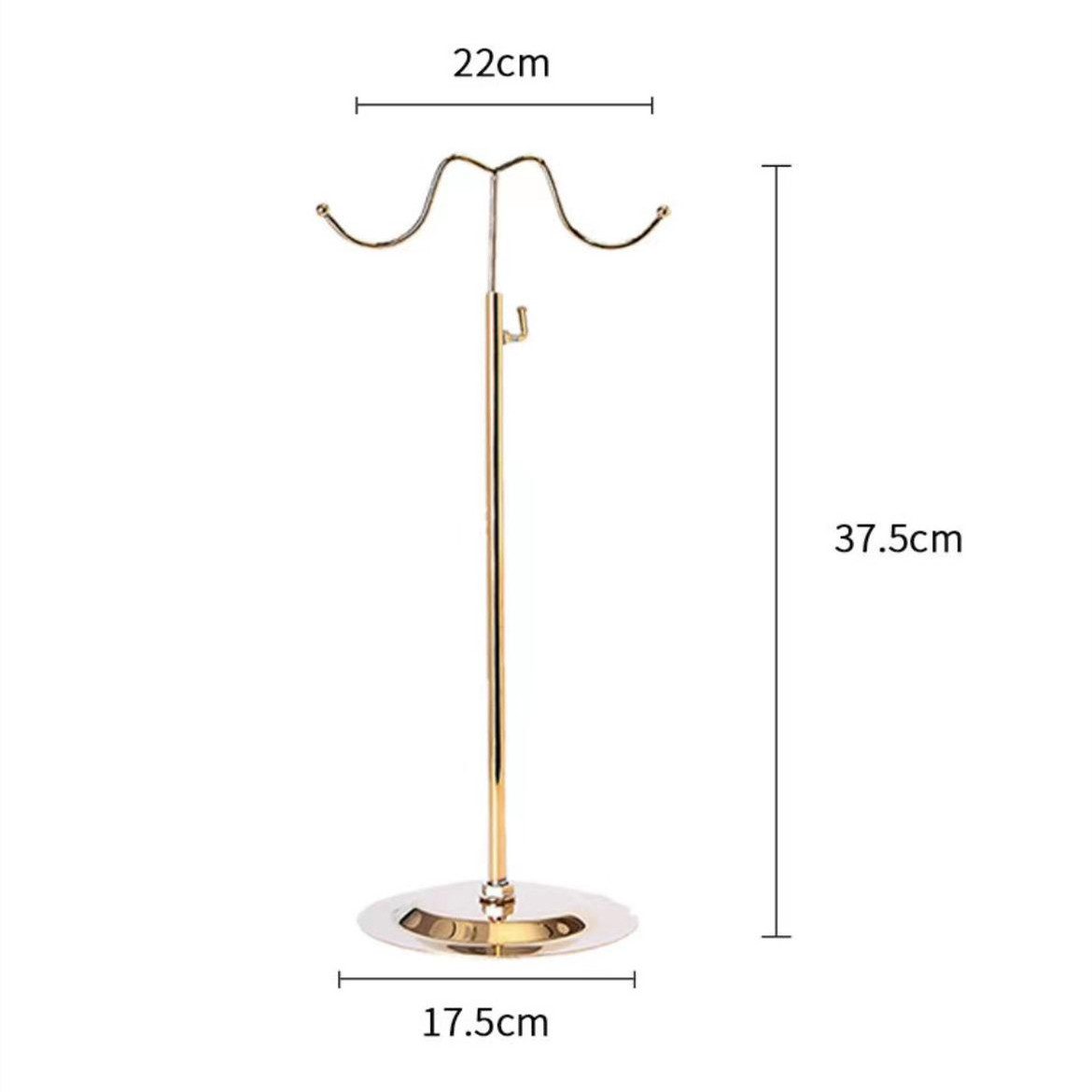 Wholesale retail display racks silver metal rack display gold handbag holder adjustable height bag hair holder display stand