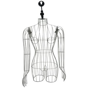 Customized silver metal wire mesh mannequin woman hanging metal wire torso female upper body standing mannequins