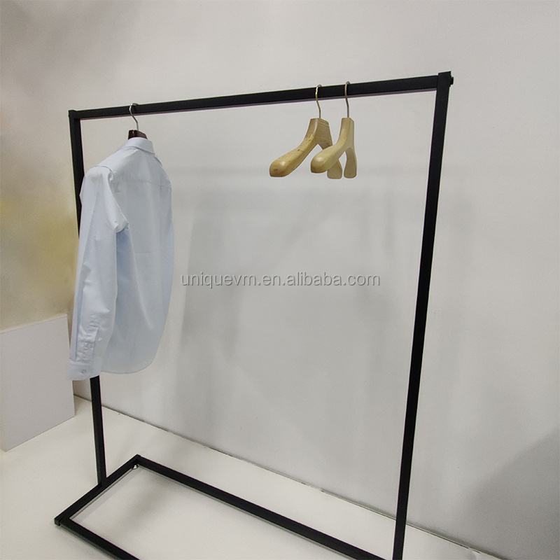 Wholesale Clothing Boutique Metal Standing Clothes Hanging Rail Stand Apparel Display Cloth Rack