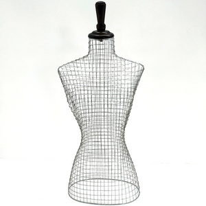 Half body Mesh shape Metal wire mannequin Silver Iron manikin torso female bust dummy for underclothes display