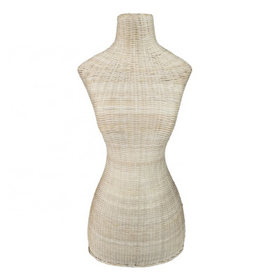 Handmade Rattan Half Body Female Mannequin Woman Upper-Body Dummy Torso Cloth Display