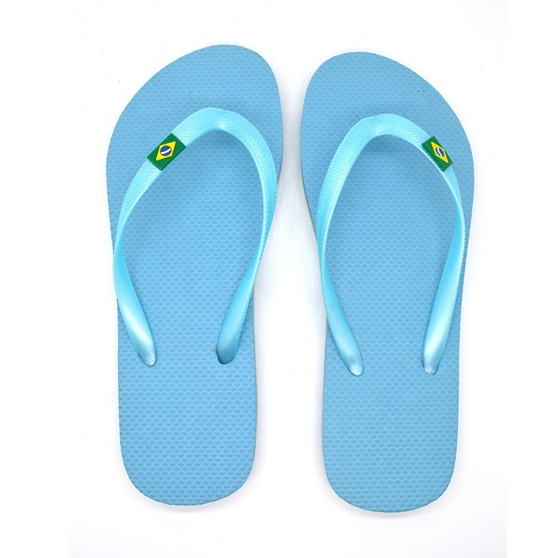 Plain color ladies slippers with customized own logo for women flip flops