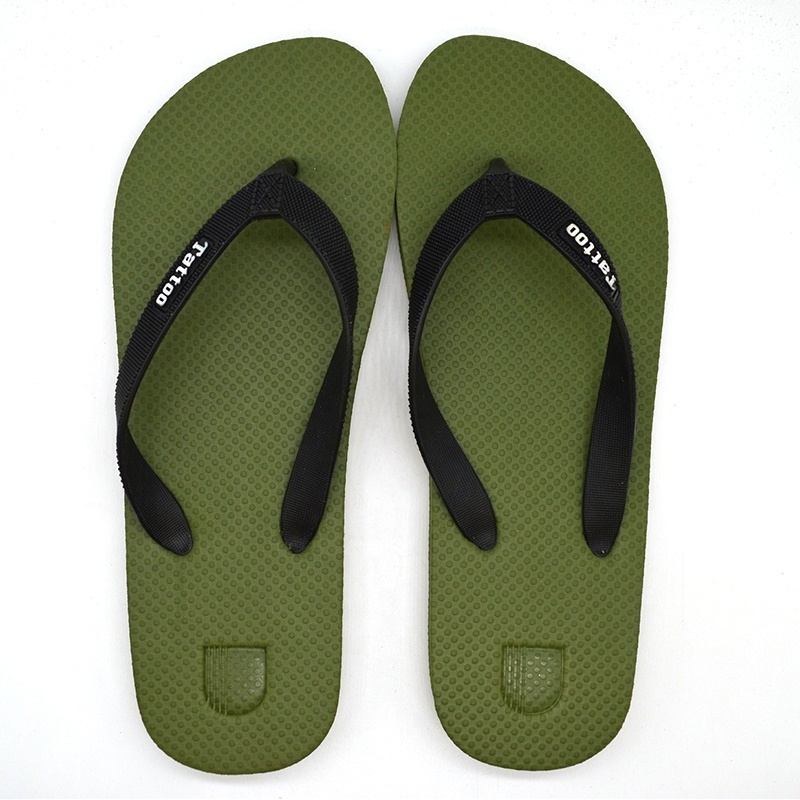 New PVC Strap Mens Flip Flops Custom Embossed Logo Durable EVA Slippers