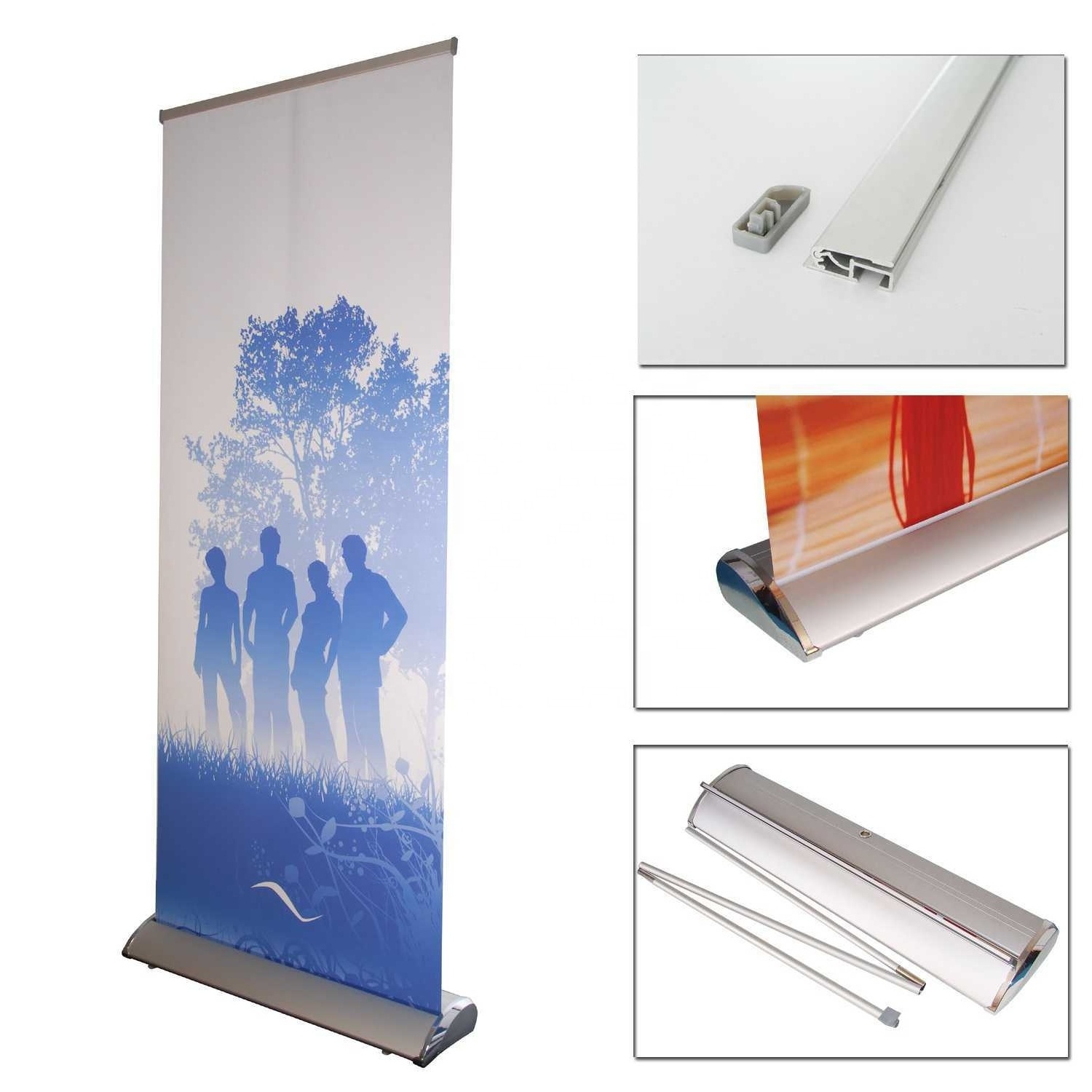 Wholesale Broad base  Aluminum Roll Up Display Stand, Roll-up Banner Stand Retractable Roller Banner Stand