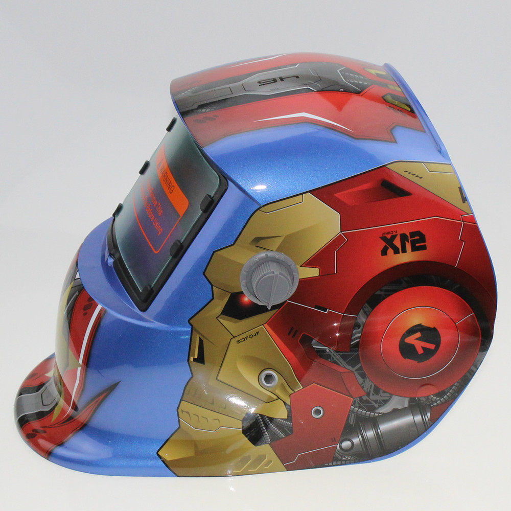 custom welding and grinding iron man electronic helmet