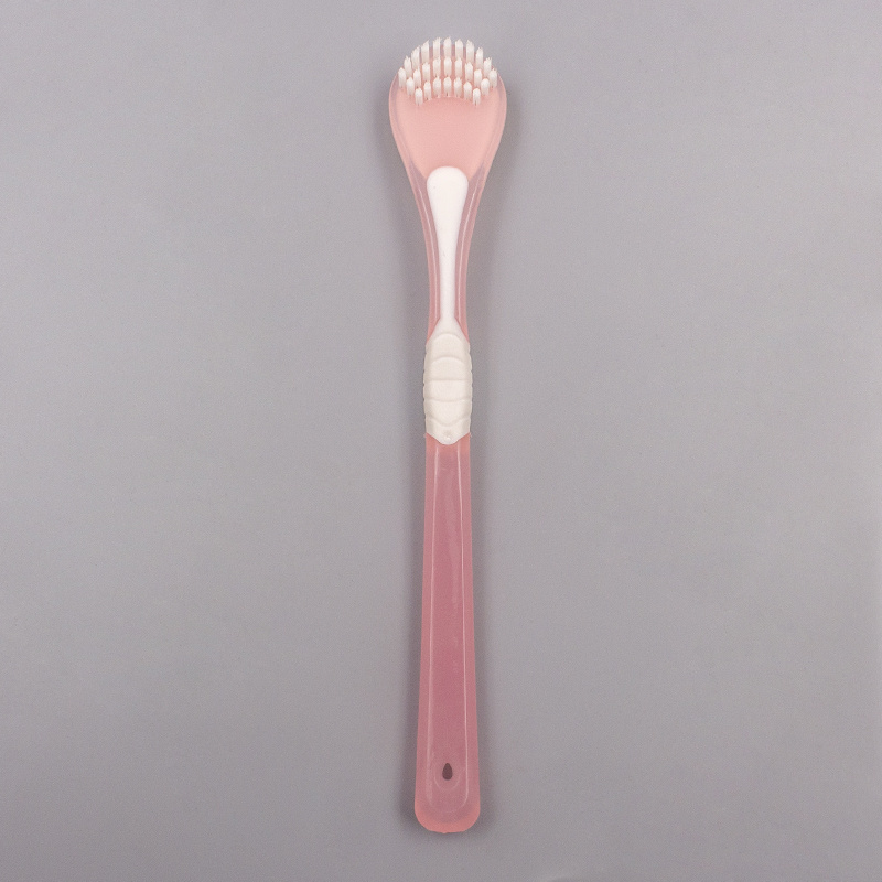 OEM 2 Sides Soft Rubber And Bristles Plastic Cleaner Tongue Scrapper