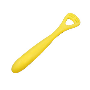 OEM Yellow Soft Rubber Tongue Scrapper For Kid