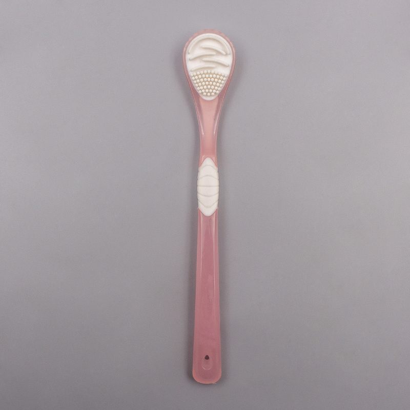 OEM 2 Sides Soft Rubber And Bristles Plastic Cleaner Tongue Scrapper